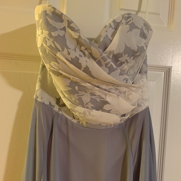 Hailey Paige, dusty blue chiffon dress, size 8 - Picture 2 of 3